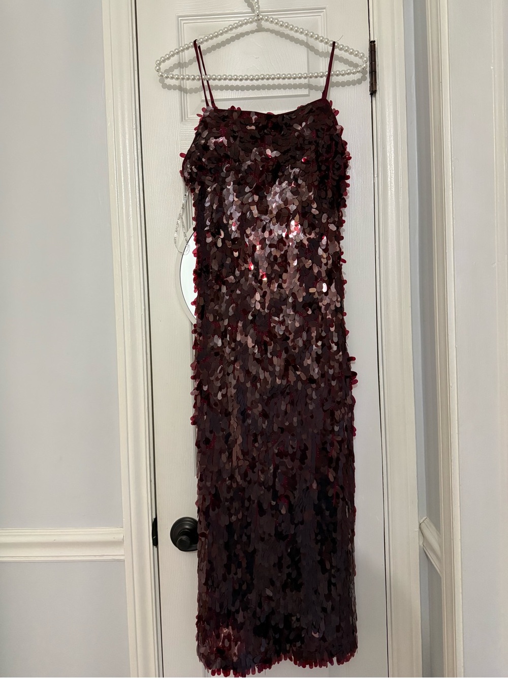 Avec Les Filles Burgundy Sequin Dress